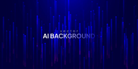  Ai blue tech abstract background with flowing lines, digital particles and cyber tech vibes, ideal for web banners and hi-tech concepts. Vector
