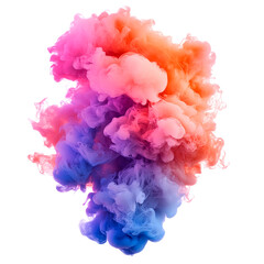 Abstract Colorful Smoke On White Background