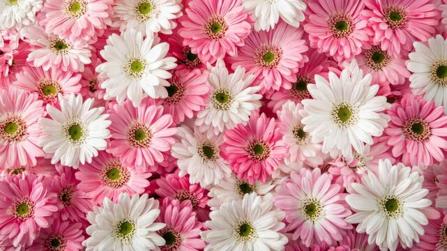 Vibrant pink and white daisy floral arrangement for background design