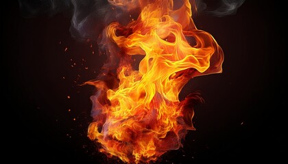 Fototapeta premium fire in 3d transparent no background in explosion effect concept