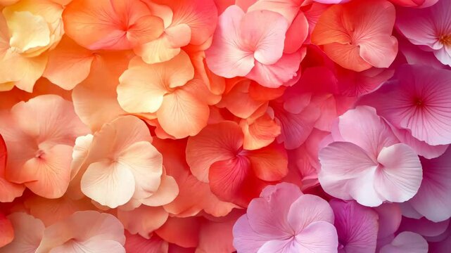 Vibrant hydrangea flower bloom sequence for background design