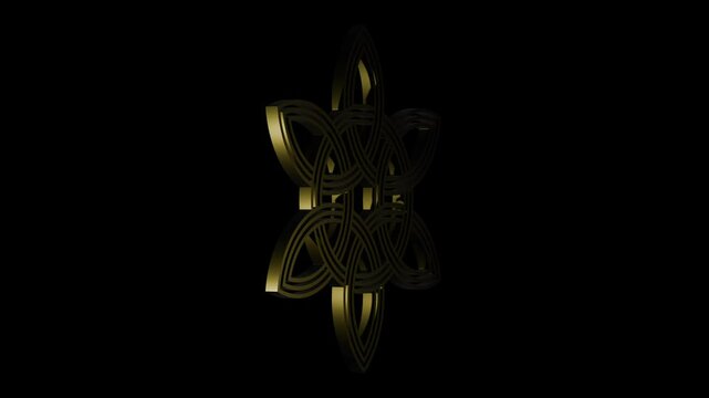 geometry celtic pattern animation on transparent background. 4K footage.