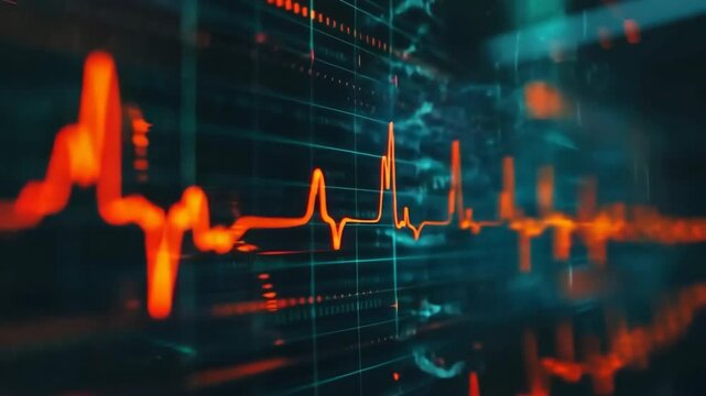Heart rate monitor screen - visualizing fear, anxiety and tension