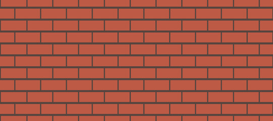 Obraz premium Simple cartoon illustration of an orange brick wall. Pattern, backdrop or construction themed design element