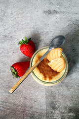 Homemade custard with cinnamon