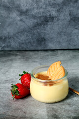 Homemade custard with cinnamon