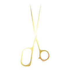Hairdressing scissors gold color sign