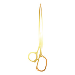 Golden scissors design for hairdresser and tailor