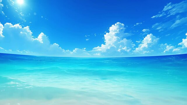 Summer Beach Underwater Japanese Anime Style Banner Poster Wallpaper