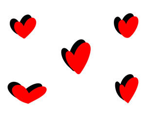 Red heart icons for love, romance, and Valentine’s Day. Artistic vector symbols of affection. Editable illustrations perfect for cards, decor, and digital designs.
