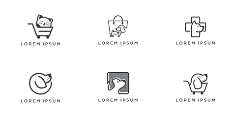 Set of animal pet logo