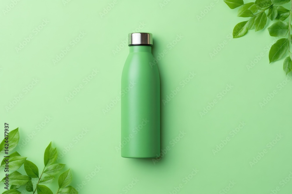 Poster single recyclable item centered on smooth solid color background showcasing its eco-friendly propert