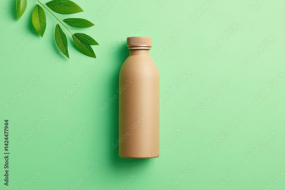 Poster single recyclable item centered on smooth solid color background showcasing its eco-friendly propert