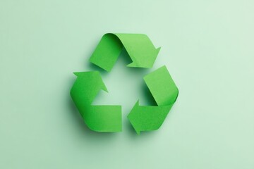 Obraz premium single recycling symbol stands out on smooth solid color background