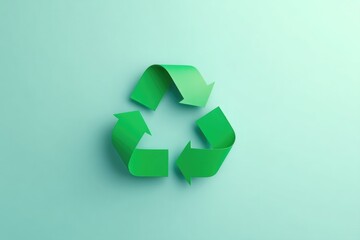 Obraz premium single recycling symbol stands out on smooth solid color background