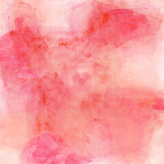 Fototapeta premium Abstract watercolor background with soft red, coral, and pink washes and organic flowing textures. Expressive artistic backdrop ideal for beauty branding, romance themes, posters, creative designs.