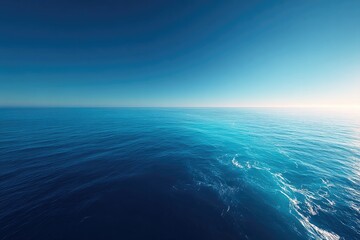 Fototapeta premium capture vast expanse of ocean under clear sky featuring no people or boats embodying serenity of world oceans day while