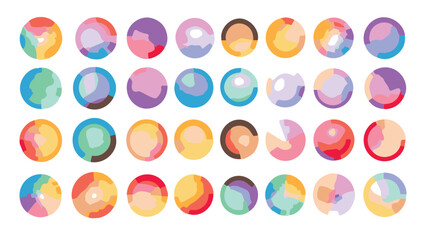 set of colorful circular banner or color drops