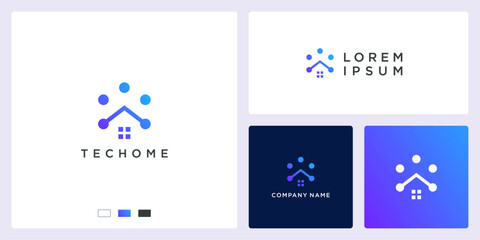 Tech home logo design template