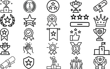Award and Achievement Icons Set