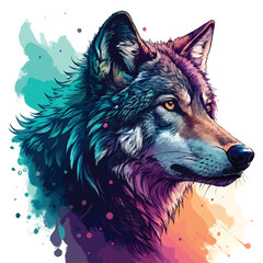 A wolf Face in vibrant vector. © Himanshu
