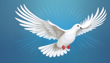 Obraz premium dove flying white bird illustration