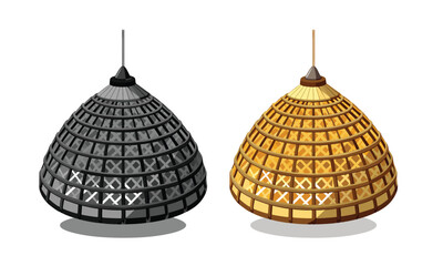 Handwoven Bamboo Lampshade – Boho Natural Pendant Light Cover for Ceiling or Table Lamp | Eco-Friendly Rattan Lighting Décor