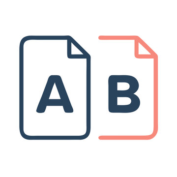 A/B Test Icon Representing Content Comparison and Performance Testing