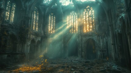 Obraz premium Mysterious urban interior background