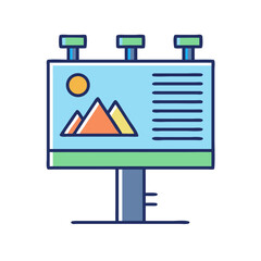 Obraz premium Billboard Icon Representing Outdoor Content Promotion and Advertising