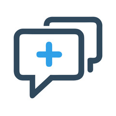 Fototapeta premium Chat Bubble with Plus Icon Representing Medical Consultation and Health Support