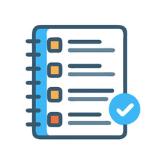 Fototapeta premium Checklist Notebook Icon Representing Content Task Management and Organization