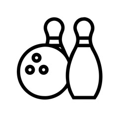Icon of a bowling ball and pins representing the sport