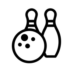 Icon of a bowling ball and pins representing the sport