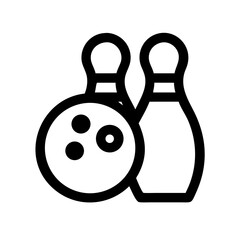 Icon of a bowling ball and pins representing the sport