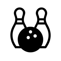 Icon of a bowling ball and pins representing the sport