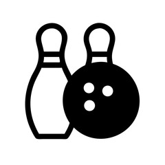 Icon of a bowling ball and pins representing the sport