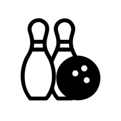 Icon of a bowling ball and pins representing the sport