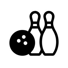 Icon of a bowling ball and pins representing the sport