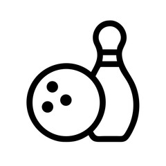 Icon of a bowling ball and pins representing the sport