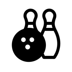 Icon of a bowling ball and pins representing the sport