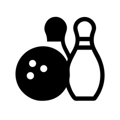 Icon of a bowling ball and pins representing the sport