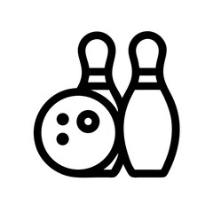 Icon of a bowling ball and pins representing the sport