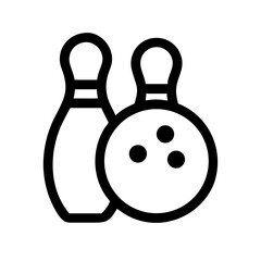 Icon of a bowling ball and pins representing the sport