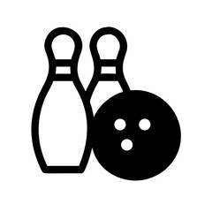 Icon of a bowling ball and pins representing the sport