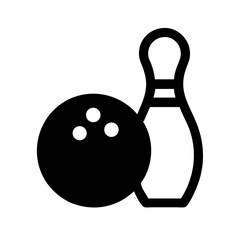 Icon of a bowling ball and pins representing the sport