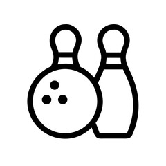 Icon of a bowling ball and pins representing the sport