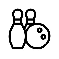 Icon of a bowling ball and pins representing the sport