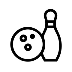 Icon of a bowling ball and pins representing the sport
