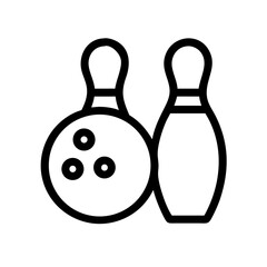 Icon of a bowling ball and pins representing the sport